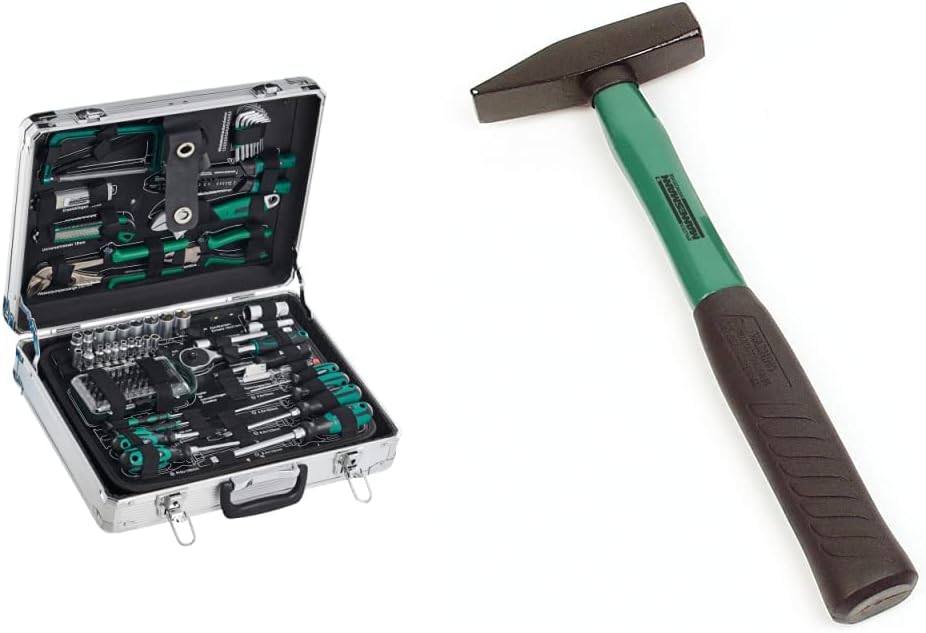 Brüder Mannesmann 124-tlg. Werkzeugsatz im Alukoffer, M29072 & Mannesmann Schlosserhammer 300 g, M76