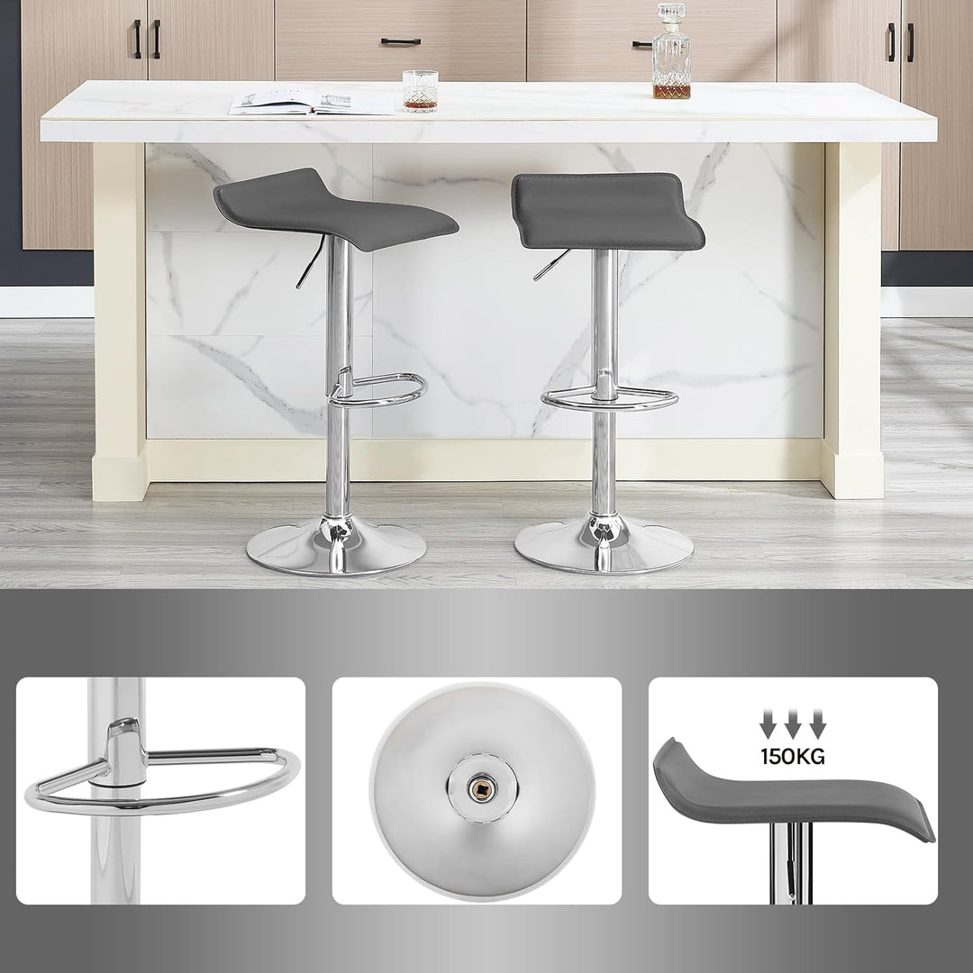 WOLTU BH11gr-1 Design Hocker Barhocker, stufenlose Höhenverstellung, verchromter Stahl, Antirutschgu