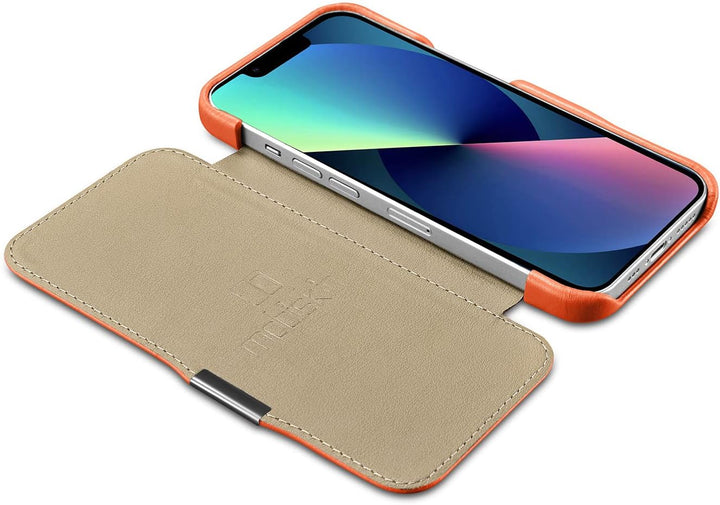 Mobiskin Hülle kompatibel mit Apple iPhone 13 (6,1 Zoll), Handyhülle mit echtem Leder, Case, Schutzh