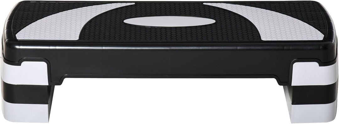 HOMCOM Steppbrett Aerobic-Stepper höhenverstellbar mit 3 Stufen (10/15/20 cm) Fitness Heimtrainer fü