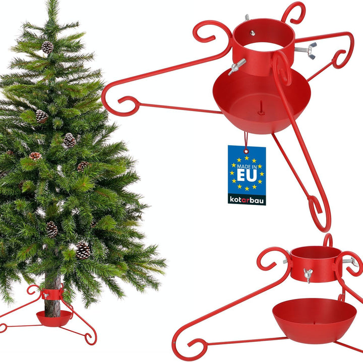 KOTARBAU® Weihnachtsbaumständer mit Wassertank Rot dekorative Christbaumständer Tannenbaumständer mi