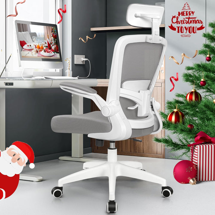 FelixKing Bürostuhl Ergonomischer schreibtischstuhl, bürostühle mit Verstellbarer Kopfstütze, Armleh