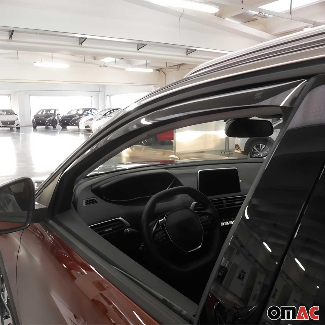 Windabweiser Regenabweiser kompatibel mit Peugeot 3008 5008 2016-2024 Dunkel Acryl 2tlg