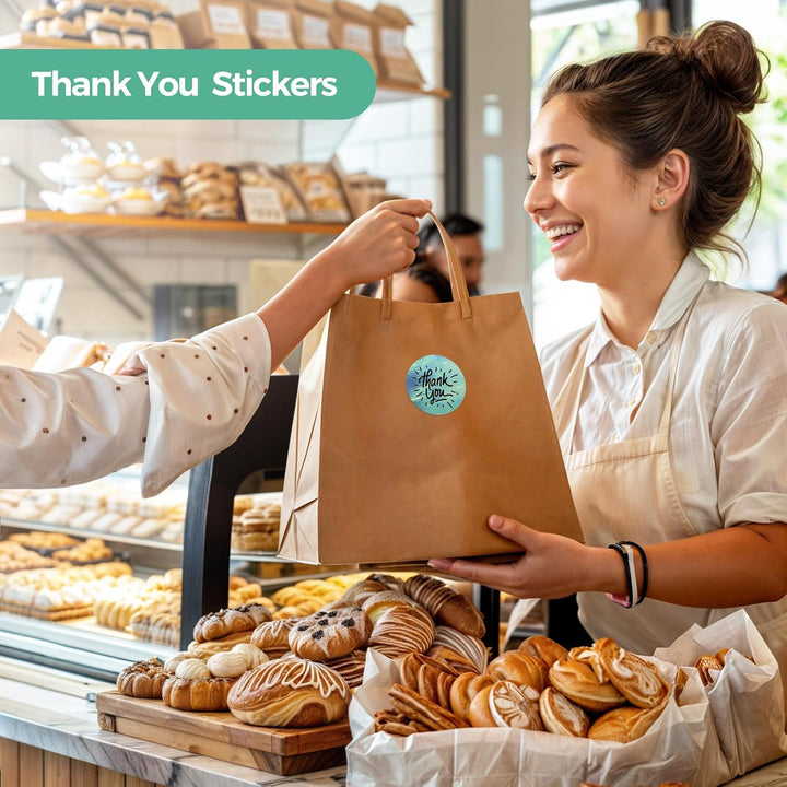 MUNBYN Runde Thermo Etiketten 50x50mm, Thermo Aufkleber Etiketten, grüne Thermo Aufkleber für Backen