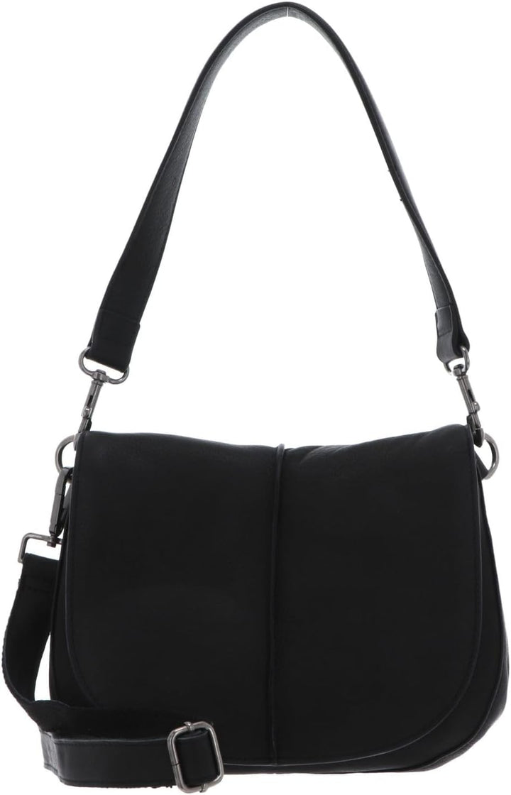 FREDsBRUDER FB Schultertasche Leder 26 cm, Schwarz, Einheitsgrösse