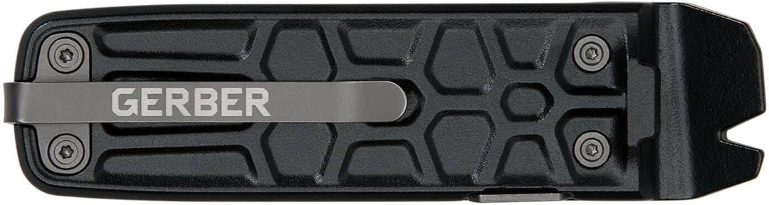 Gerber Multi-Tool mit 7 Funktionen, Messer mit glatter Klinge und Gürtelclip, Lockdown Slim Pry, Gus