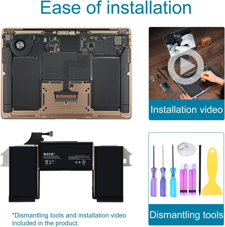BLESYS A1932 Akku A1965 Laptop ErsatzAkku fĂŒr MacBook Air 13 Zoll Retina A1932 (2018-2019) A2179 202