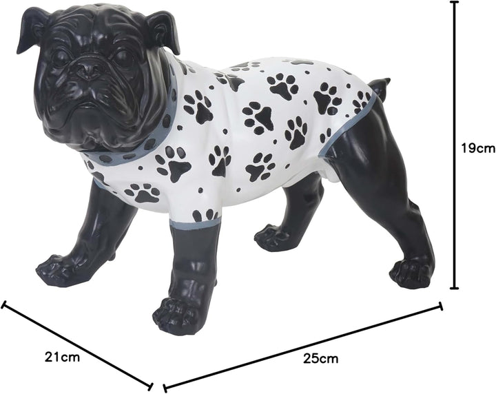 Mendler Deko Figur Bulldogge 24cm, Polyresin Skulptur Hund, In-/Outdoor, handbemalt mit Jäckchen
