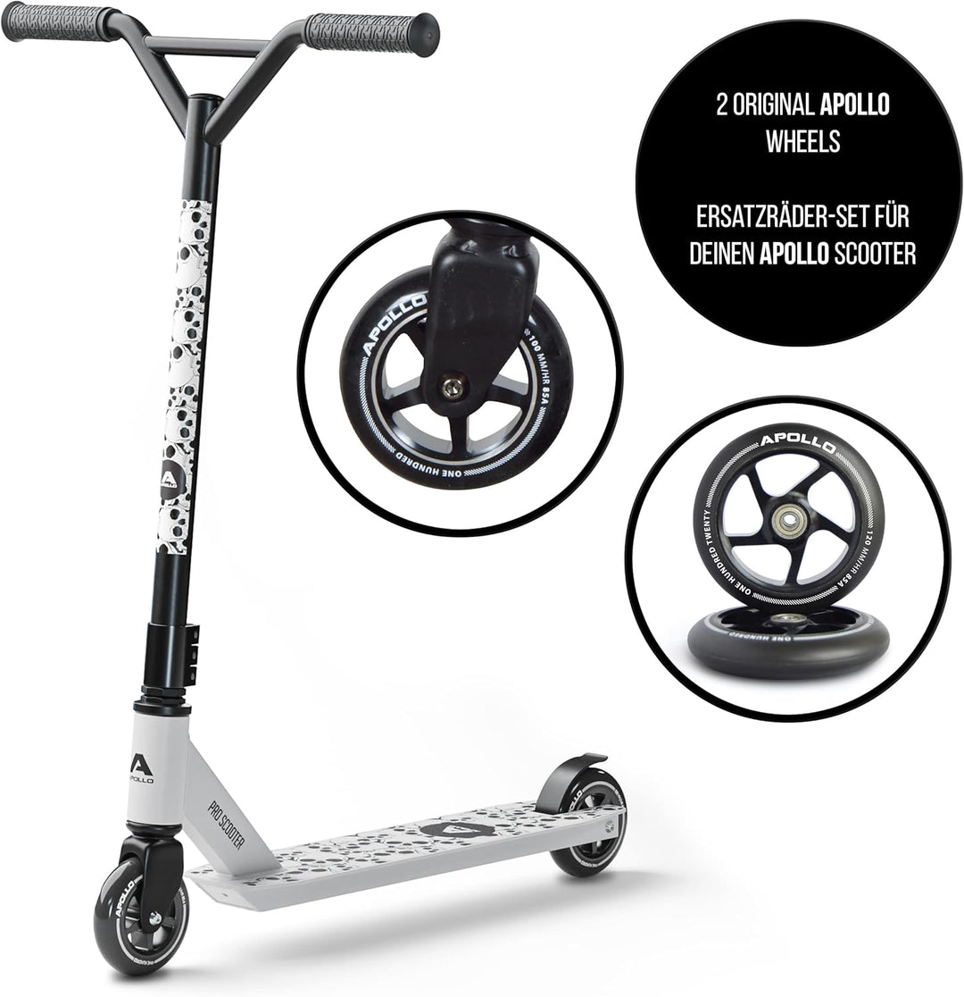Apollo Stunt Scooter Ersatzräderset Pro Wheels - ABEC9 Kugellager, Roller Rad Ersatz-Räder passend S
