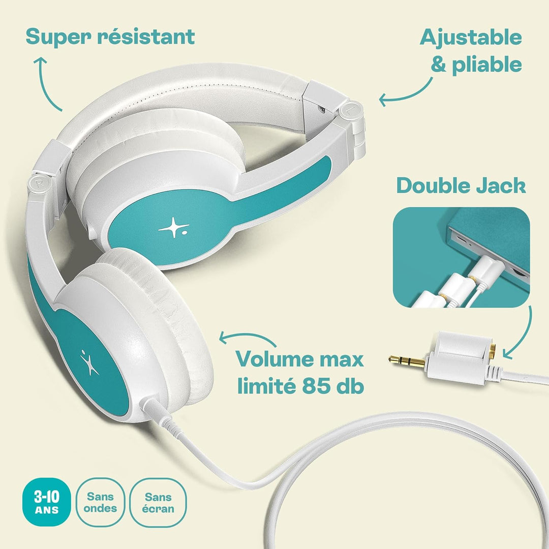 HoomKid Kopfhörer für Kinder, komfortabel, verstellbar, faltbar und anpassbar, kabelgebundener Kopfh