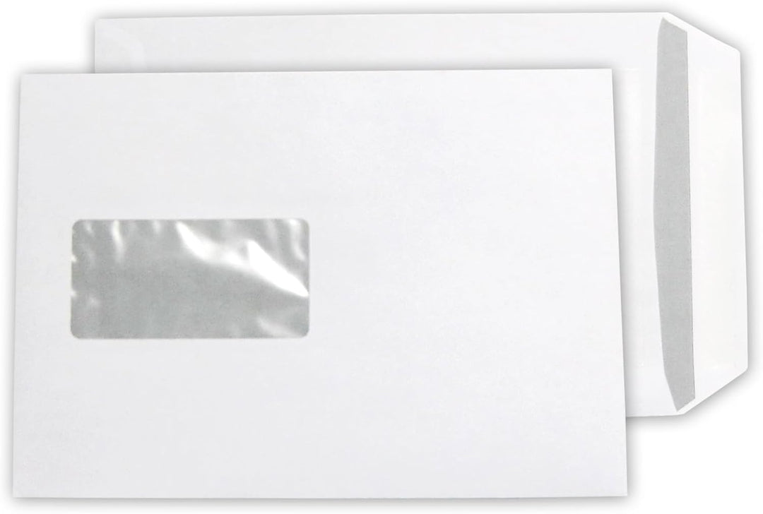 versando 500x C5 Versandtaschen mit Fenster 162mm x 229 mm Briefumschläge selbstklebend weiss