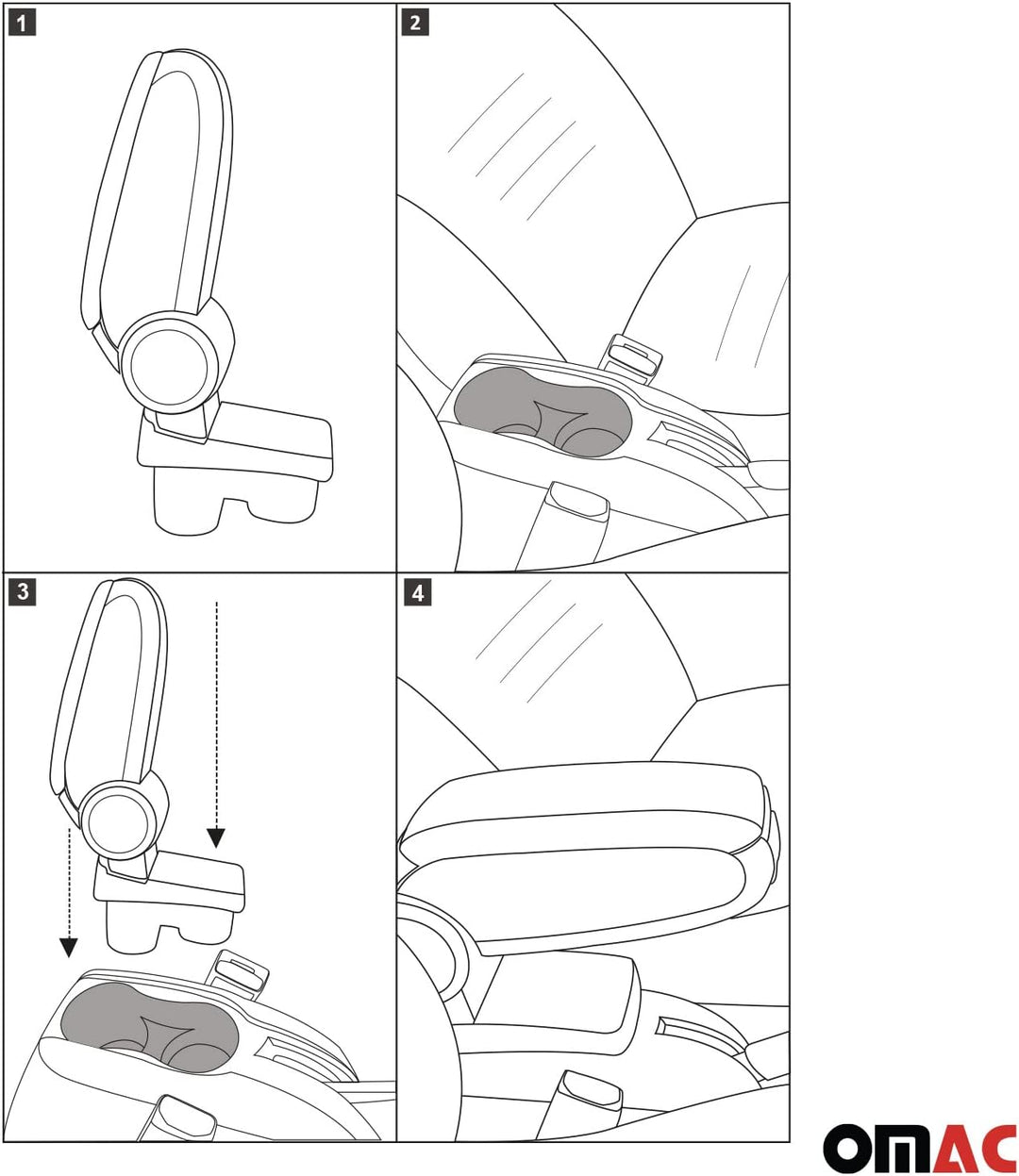 Mittelarmlehne Armlehne kompatibel mit VW Caddy IV 2015-2020 Mittelkonsole Schwarz 1x