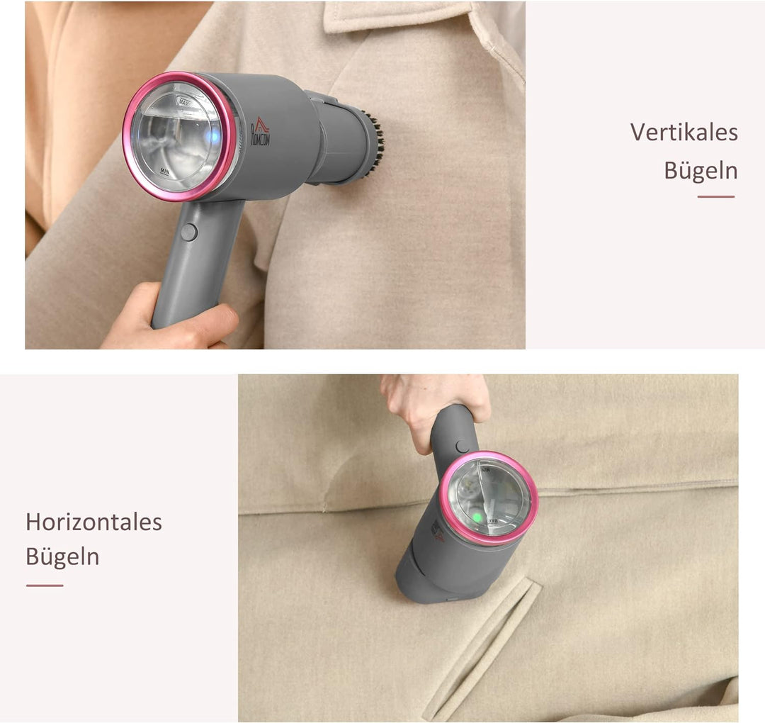 HOMCOM Dampfglätter Dampfbürste Steamer Reisebügeleisen faltbar Kleidung Hemden Dampfbügeleisen mit