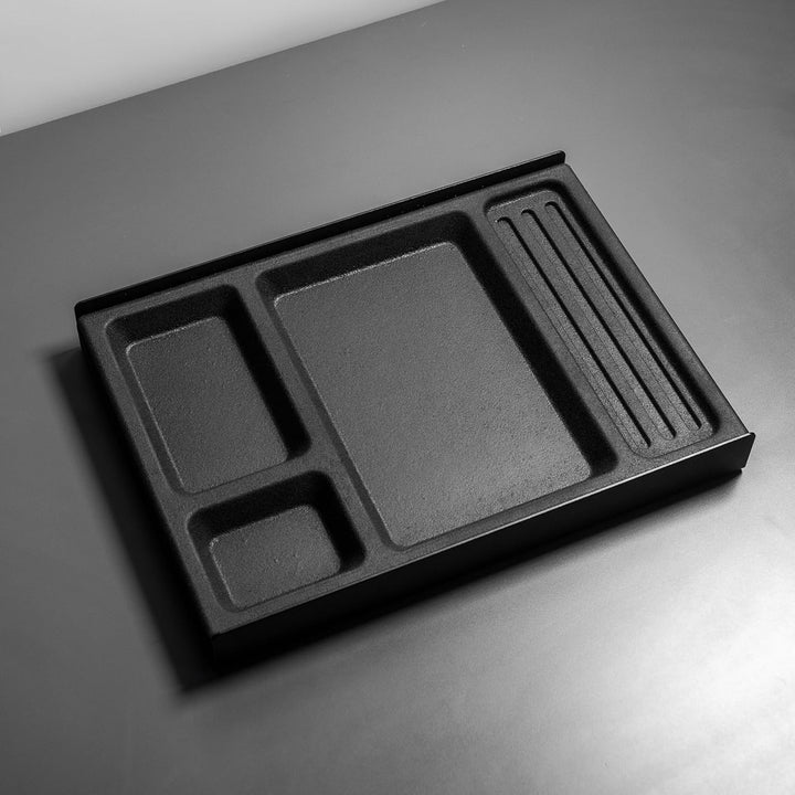 Raico Schreibtischablage mit Fächern, Kork & Aluminium, Auffangbehälter, Stiftablage, geholte Altern