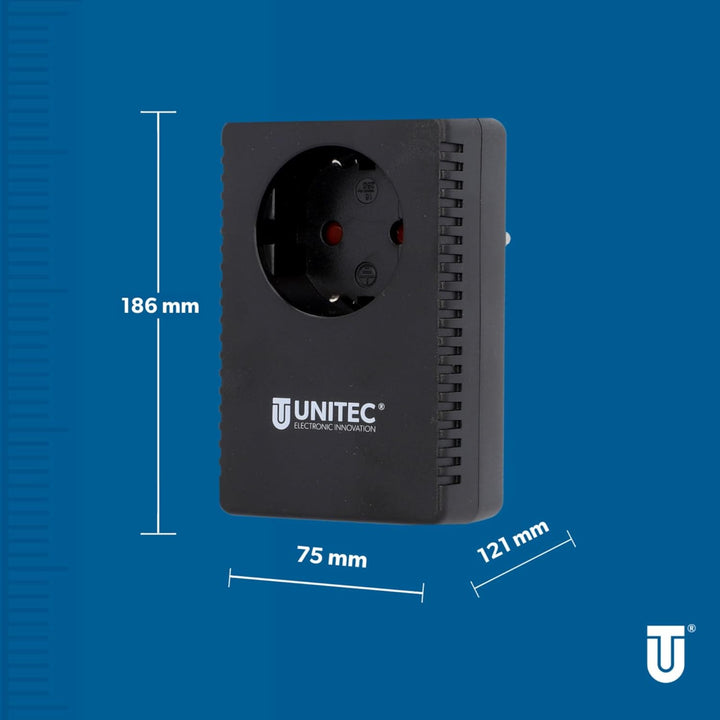 UNITEC Anlaufstrombegrenzer und Einschaltstrombegrenzer (230V ~/ 16A, Zwischenstecker, Strombegrenze