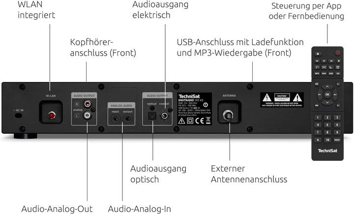 TechniSat DIGITRADIO 143 (V3) – HiFi-Tuner Internetradio (DAB+ Digital-Radio, Bluetooth-Audio-Stream