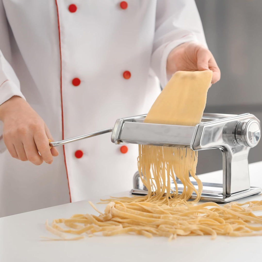 Retoo Manuelle Nudelmaschine Edelstahl, Pasta Maker, Pastamaschine Nudel Maschine für Spaghetti, Las