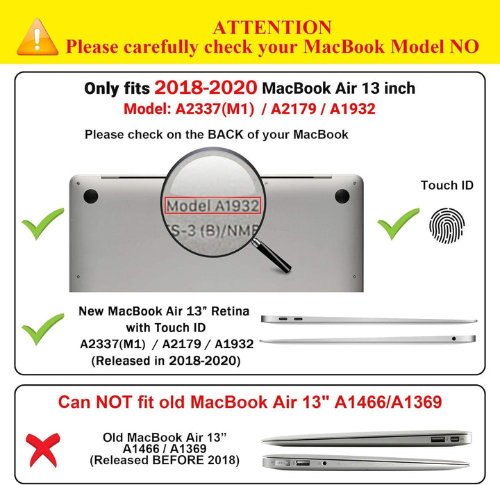 TECOOL Hülle Tasche Kompatibel mit MacBook Air 13 Zoll 2022 2021 2020 2019 2018 A2337 M1/A2179/A1932