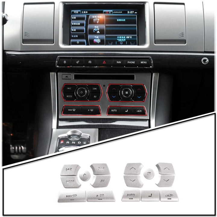 DIYUCAR Auto-Multimedia-Tasten-Abdeckung für Auto-Multimedia-Tasten, für Jaguar XF 2012–2015, Auto-S