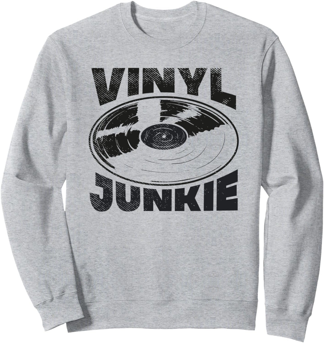 Schallplattenspieler Audio Musik LP Retro Vintage Vinyl Schallplatten DJ Sweatshirt