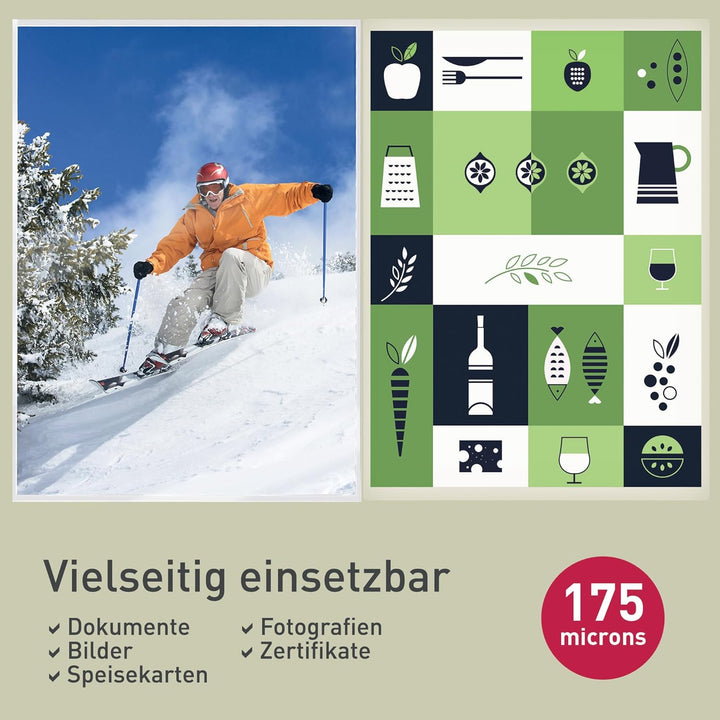 Leitz Heisslaminierfolien A4 175 mic, Laminierfolien in Premium-Qualität im 100er Pack, Glänzend, Tr