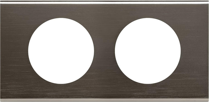 Legrand Céliane Rahmen für 2 Steckdosen, schwarz, LEG69032 Nickel Noir, Nickel Noir