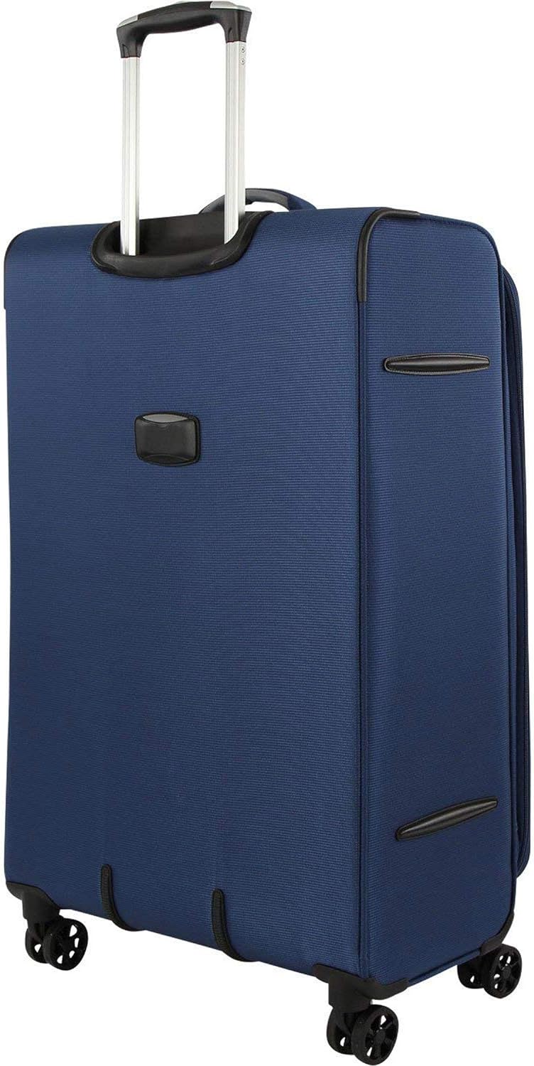 Bowatex Koffer 78 cm gross Leicht Weicher Stoff Rollen Trolley Schwarz 120 Liter