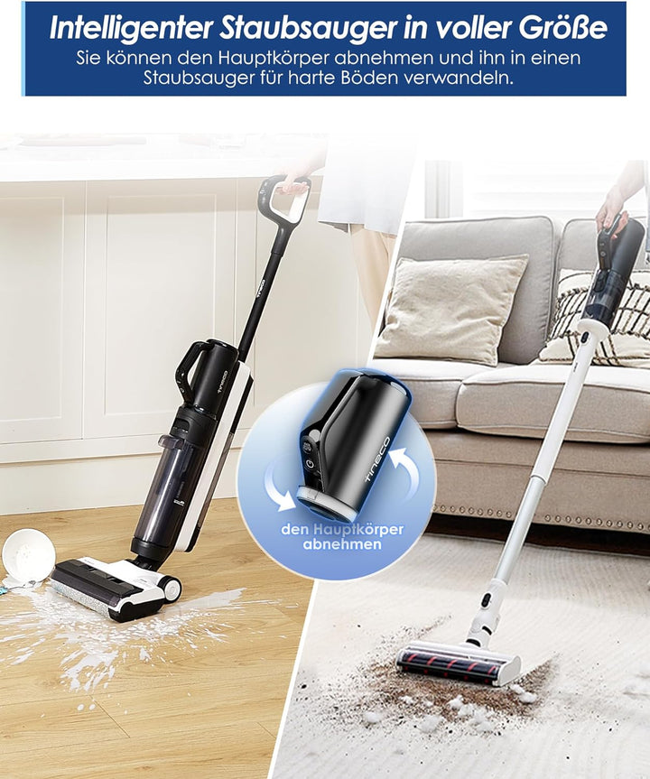 Tineco Smart Nass- und Trockensauger Floor one S5 Combo Power KIT kabelloser Fleckenreiniger, Tierha