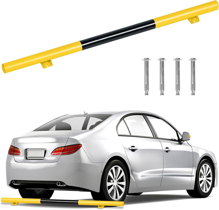 NAIZY Radstopper 1er Metall Parkstopper Parkplatzbegrenzung 180x8x9cm Parkplatzmarkierung mit Dehnsc