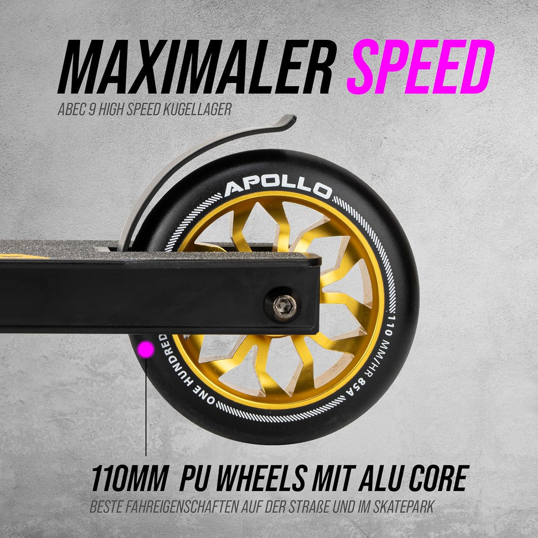 Apollo Stuntscooter Hawk - Freestyle Kickscooter für Kinder und Erwachsene, Kinderroller, Trick Roll