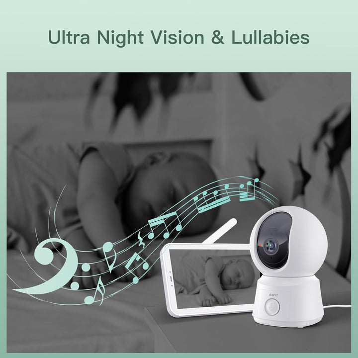 ARENTI Babyphone mit Kamera 2K/3MP, 5 Zoll WiFi Video Babyphone PTZ 355°, IR Nachtsicht, Nachtlicht,