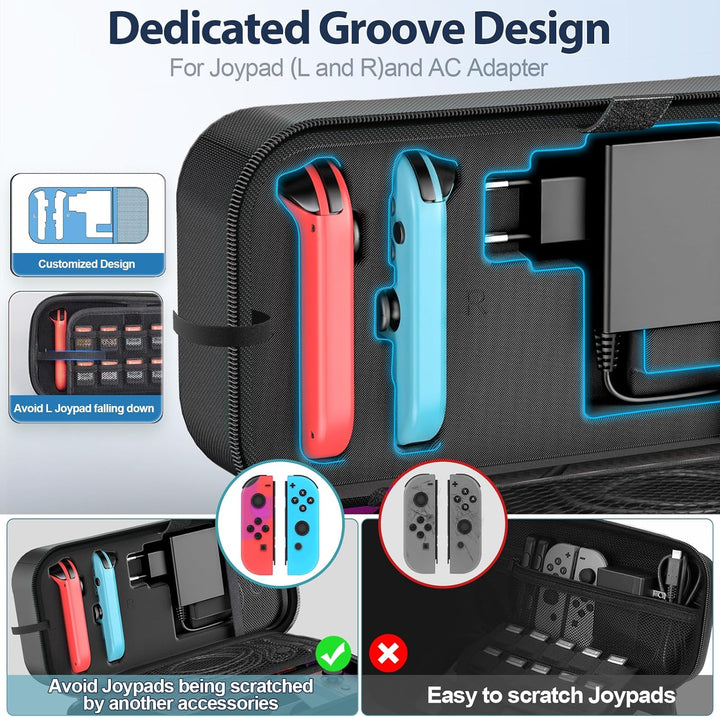 Switch Tasche kompatibel mit Nintendo Switch/OLED-Modell, Grosse Switch Tragetasche für Joycon und E