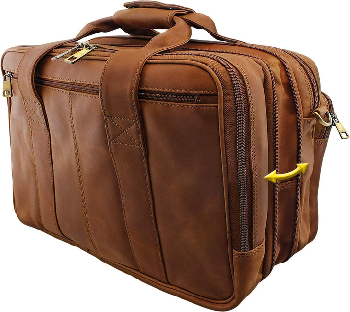 STILORD 'Leopold' XL Echtleder Aktentasche - der verbesserte Geheimtipp für Lehrerzimmer & Büro - Bu