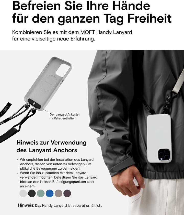 MOFT Magnetische Hülle für iPhone 15 Pro Kompatibel mit MagSafe, MOVAS Vegane Lederhülle, Weiches Be