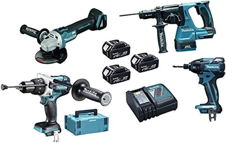Makita DLX4050TJ Maschinen Pack 4 + 3 akku 18V 5Ah Li-ion + 2 koffer Makpac,