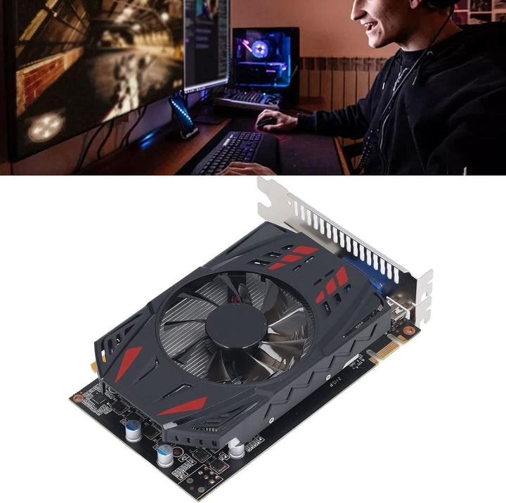 Goshyda GTX550TI Gaming-Grafikkarte, 2 GB GDDR5 128BIT 4K HDR, Tragbarer Dual-Lüfter, Geräuscharm, D