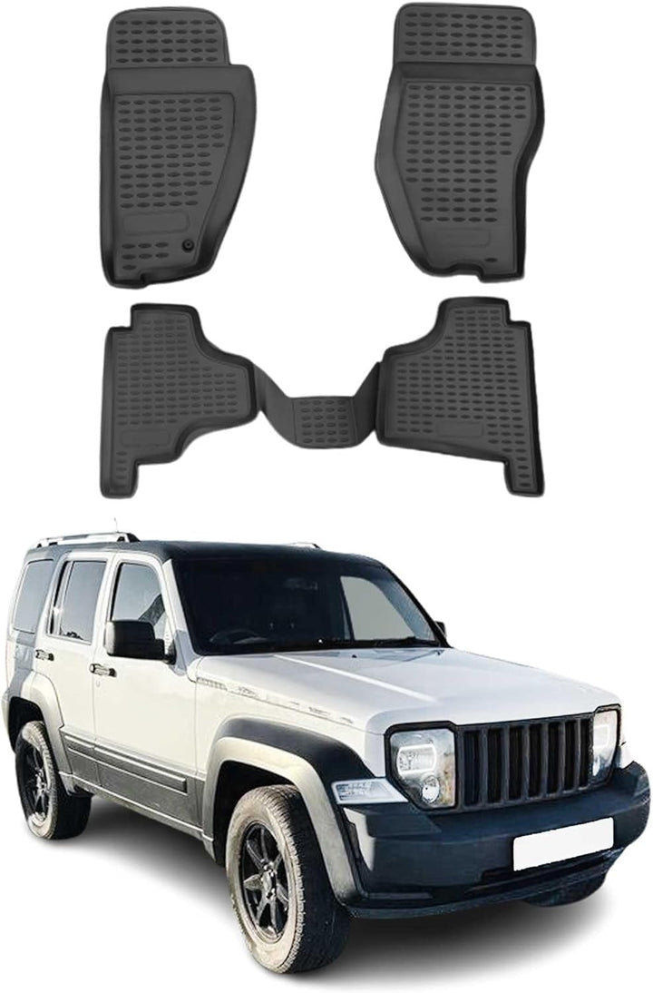 Fussmatten Gummimatten kompatibel mit Jeep Liberty 2007-2012 OMAC Gummi Schwarz