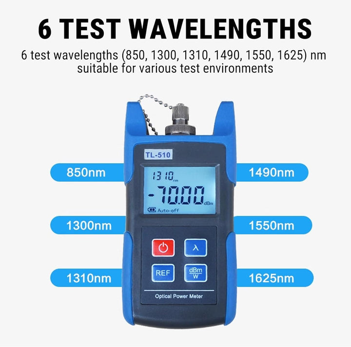 Glasfaser-Leistungsmesser, Optischer Leistungsmesser Glasfaserkabel-Tester, -70-+10dbm Optisches Eis