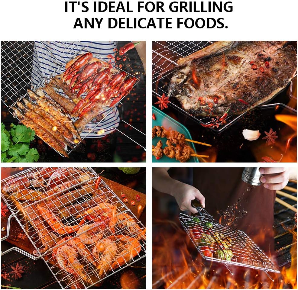 Faltbarer BBQ Grillkorb, Huolewa Tragbares Grillwerkzeug Grillroste Grillkorb Grill für Fischgemüse