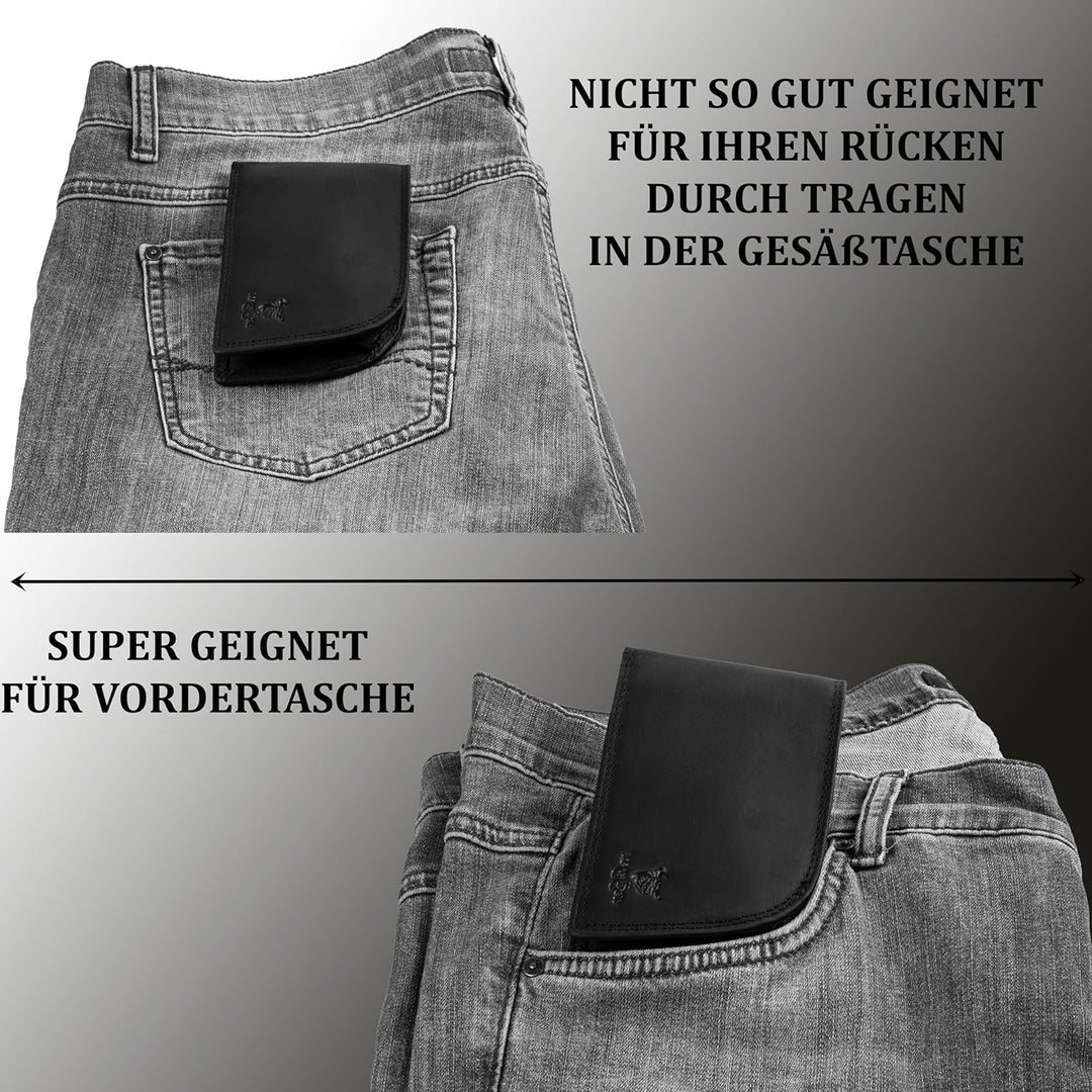 MATADOR Geldbörse Herren Vordertasche Jeans Wallet for Men Portmonee Herren Geldbeutel mit RFID Schu