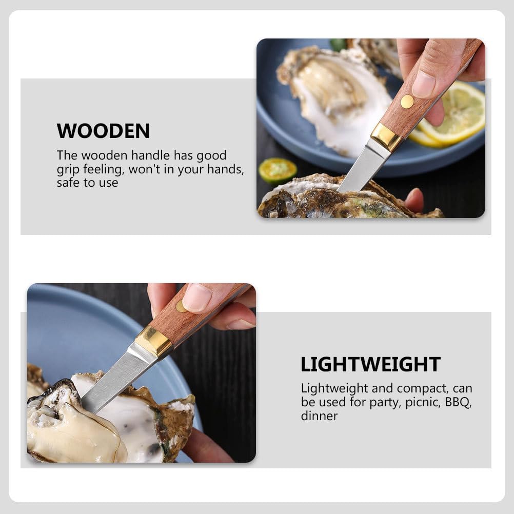 TOPBATHY 2St Austernmesser Austernschneider mit Holzgriff Austernschäler-Werkzeug Kekse Korkenzieher