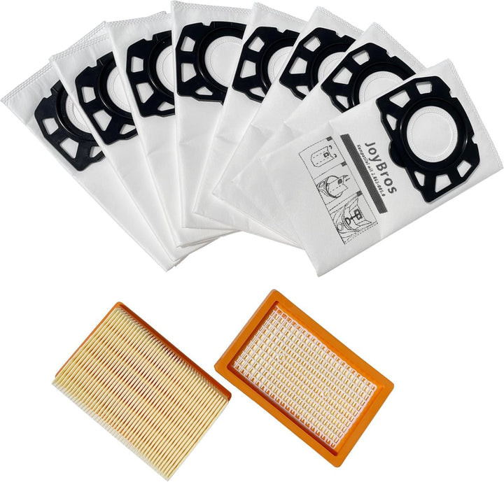 JoyBros 8 Staubsaugerbeutel 2 Filter für Kärcher wd4 wd5 wd6 p wd5p wd6p Premium 2.863-006.0 KFI 487