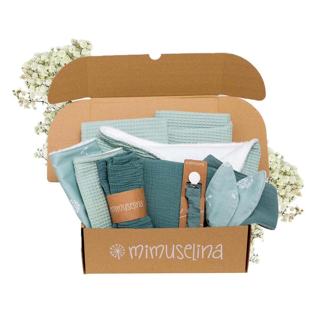 MIMUSELINA Pack Neugeborenen Geschenk | Baby Geschenk Mädchen oder Junge | Babygeschenke zur Geburt