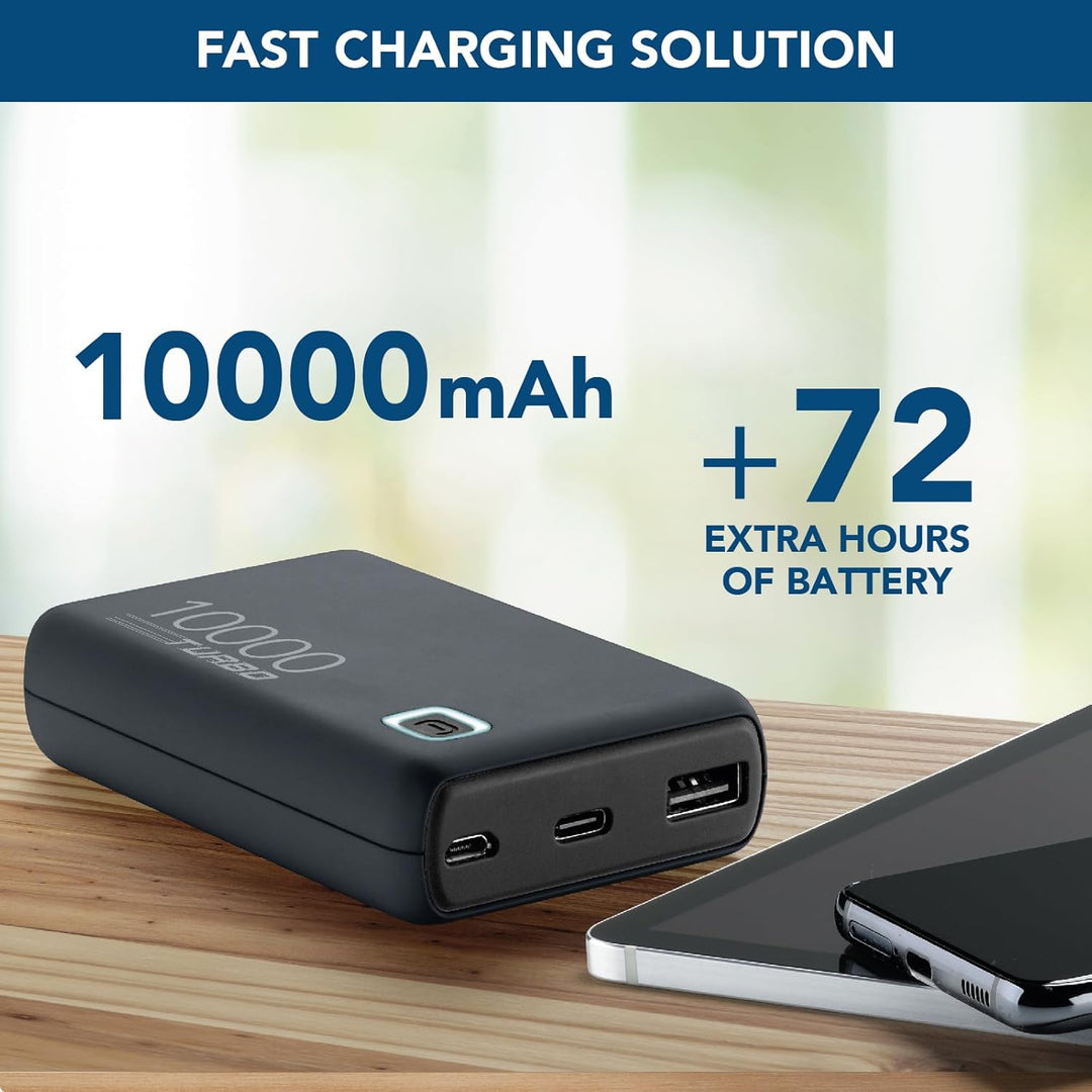 Cellularline - Essence Turbo 10000 - Tragbares Ladegerät 10000 mAh, Leistungsabgabe 20 W - Schnellla