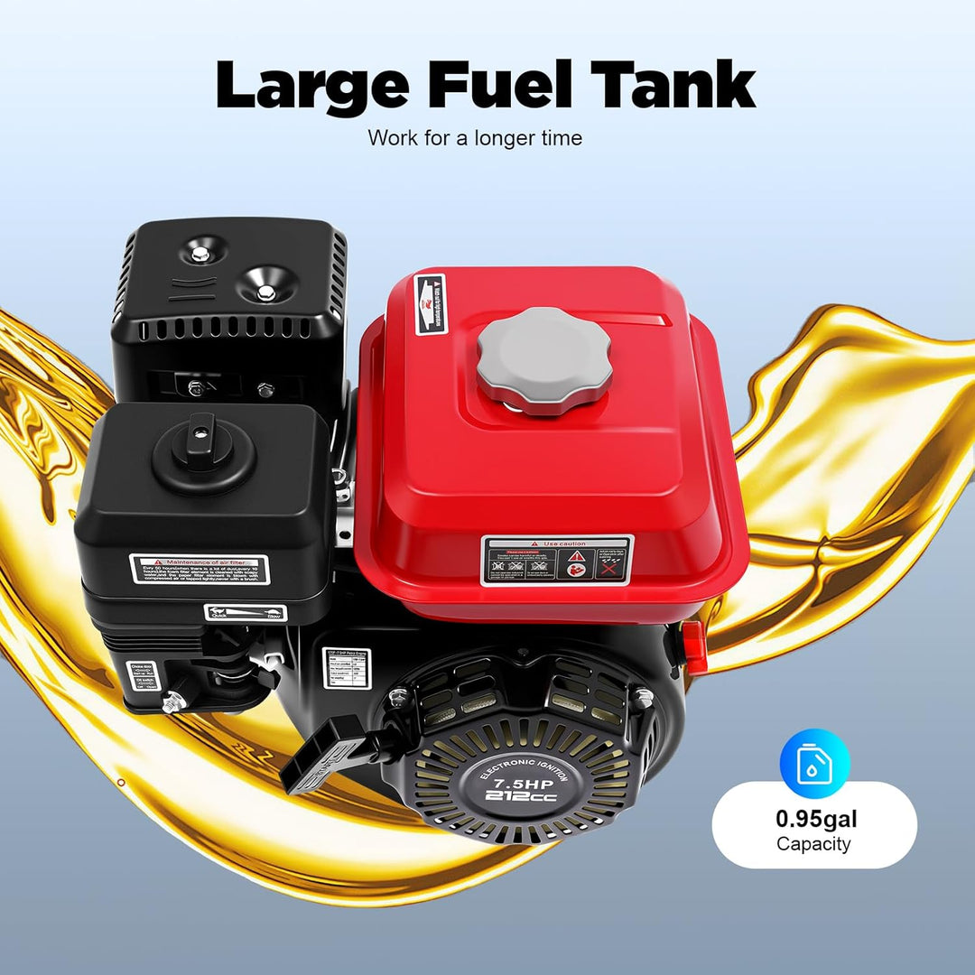 BJTDLLX 7.5 PS 210cc Benzinmotor Kartmotor Standmotor Antriebsmotor 4 Takt 3600 U/min Ersatzmotor 20