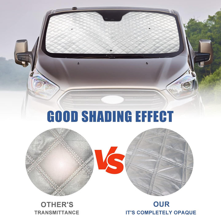 Thermomatte Fahrerhaus Innen für Transit Custom 2012-2024, 3 STK Wasserdicht UV-Proof Sonnenschutz A