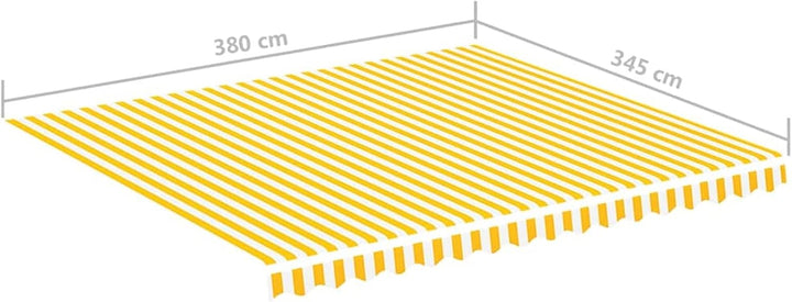 Goliraya Markisenbespannung Sonnenschutz Markisenstoff Markisentuch Markise Gelb und Weiss 4x3,5 m O