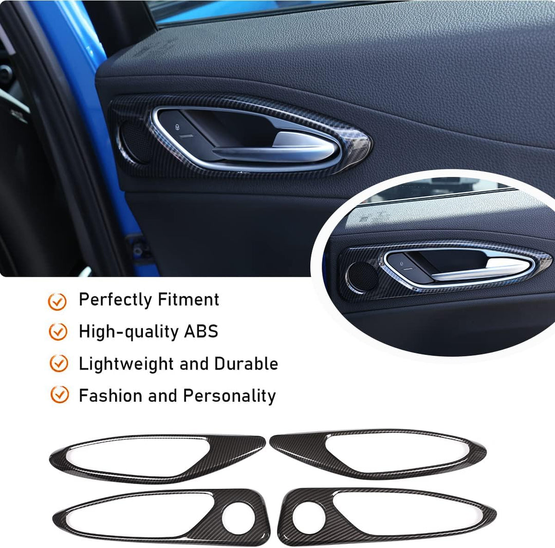 4 x Carbon Fiber Style ABS Kunststoff für Giulia 2017 2018 2019 2020 Auto Chrom Innenraum Türgriff R