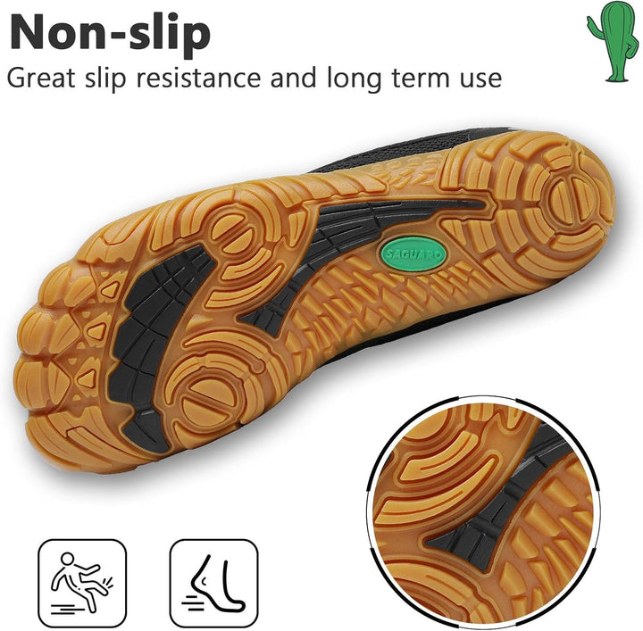 SAGUARO Unisex Barfussschuhe Leicht rutschfest Traillaufschuhe für Outdoor & Indoor 37 EU Schwarz We