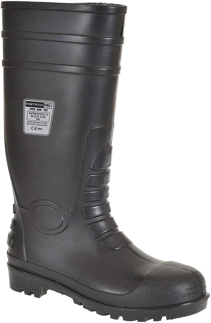 Portwest Total-Sicherheitsgummistiefel S5, Grösse: 49, Farbe: Schwarz, FW95BKR49 49 EU Schwarz, 49 E